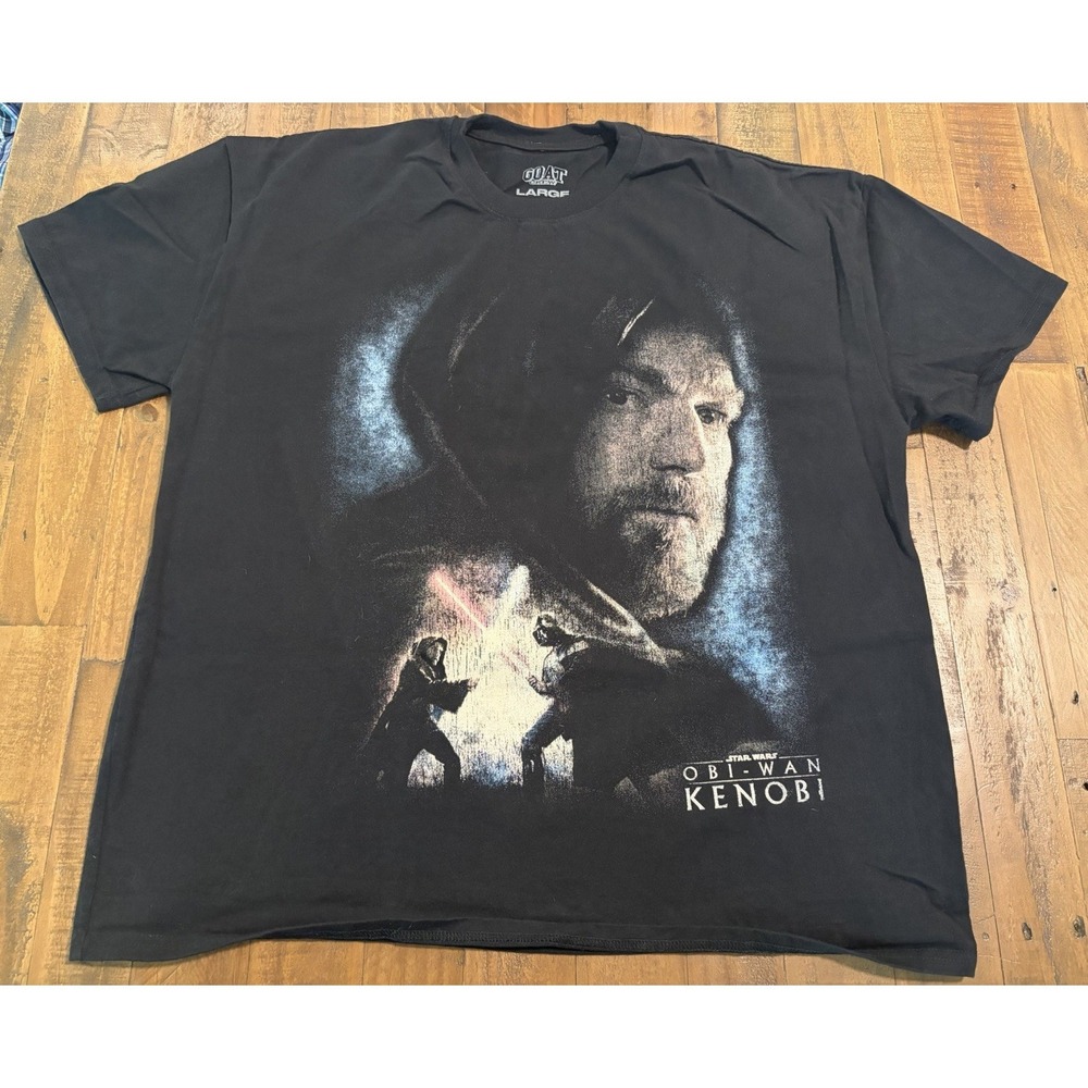 Star Wars Obi-Wan Kenobi Graphic T-Shirt Men's Large Black Disney Lucasfilm